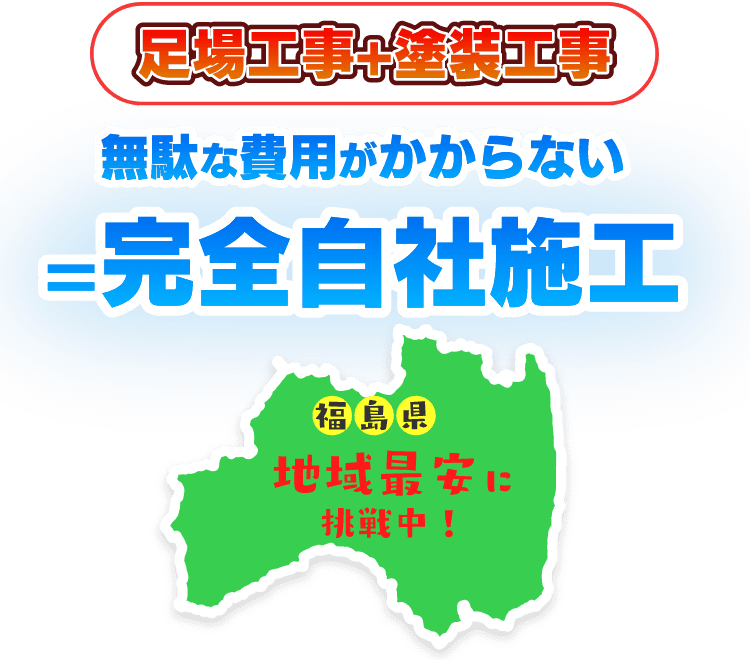 外壁塗装の無駄な費用がかからない 足場から塗装まで完全自社施工